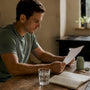 Runner reviewing supplement third-party test document
