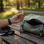 Runner holding a magnesium supplement capsule