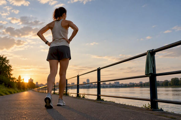 Runner cooling down after an evening run